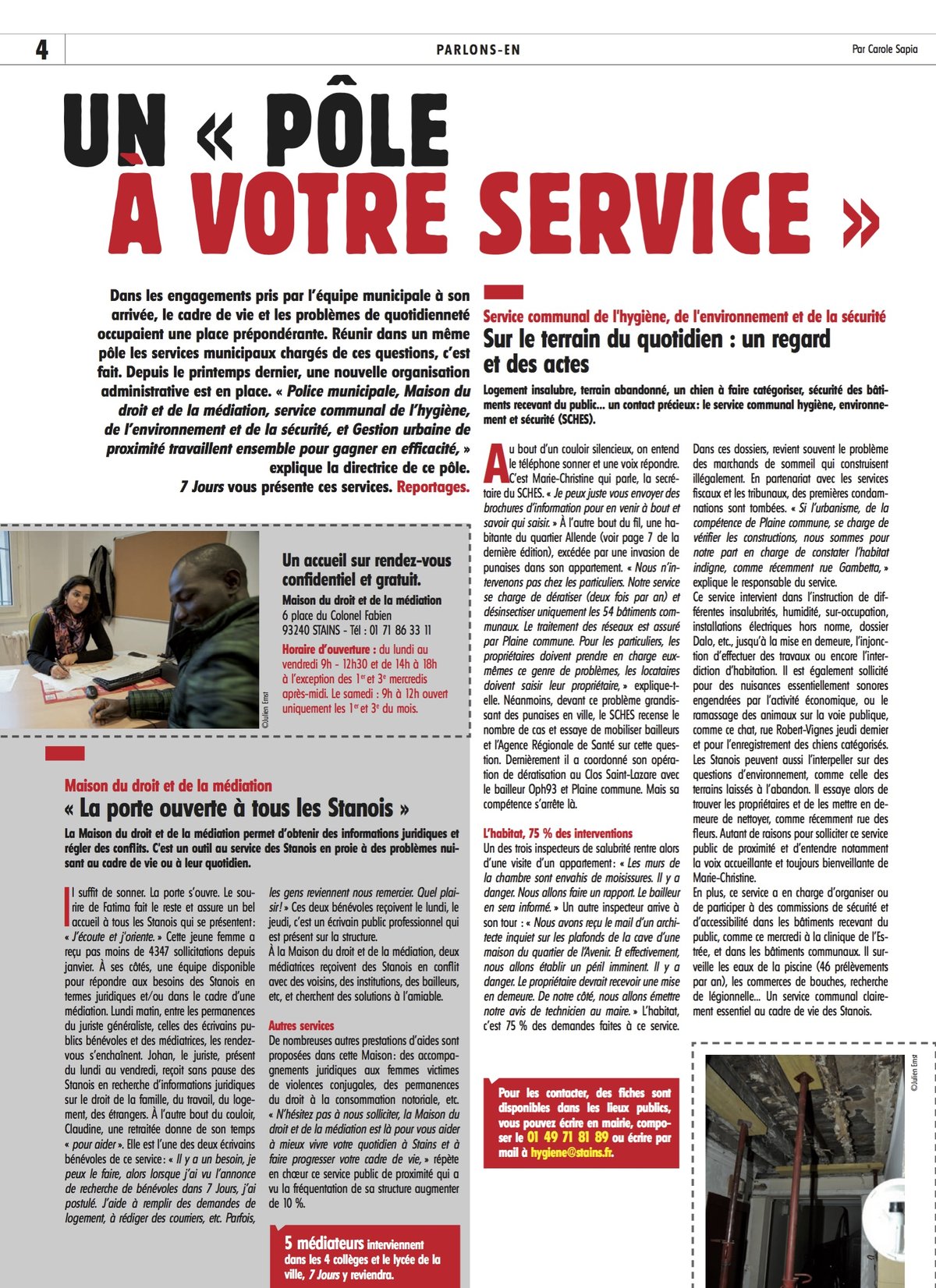 Article « Un pôle à votre service »